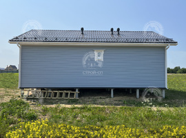 Скандинавский каркасный дом 10 на 8 с террасой, две спальни, кухня-гостиная. Цвет стен Tikkurila2682 Kalevatar